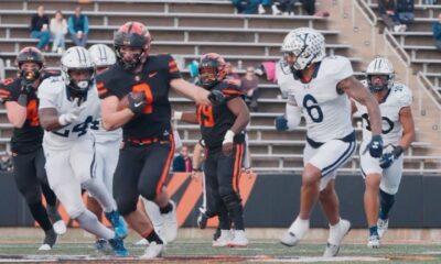 John Volker breaking the defense while rushing